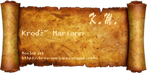 Kroó Mariann névjegykártya