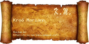 Kroó Mariann névjegykártya