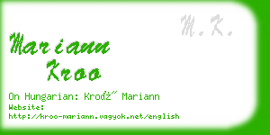mariann kroo business card
