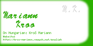 mariann kroo business card